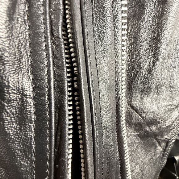 Vintage 80s 90s Leather Black Biker Moto Jacket, Paragon,Thinsulate Tassel Style - Picture 9 of 15